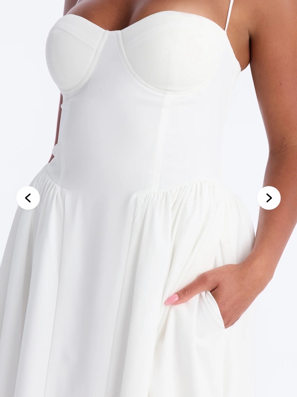 Fashion Nova White Strapless Midi Dress